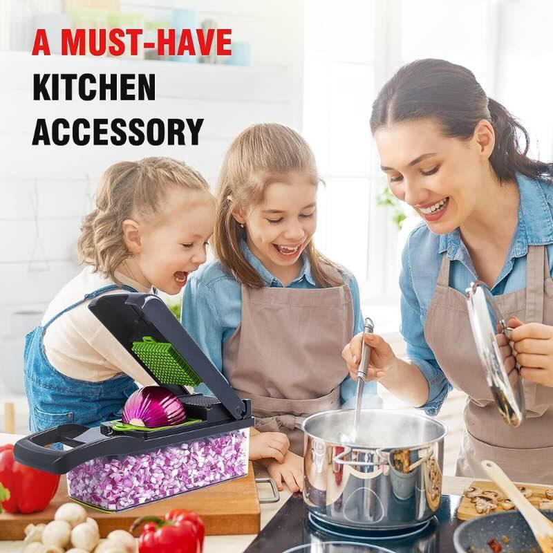 16-in-1 High-Quality Mandoline Slicer & Vegetable Chopper | Multifunctional Food Cutter, Grater & Shredder for Kitchen
