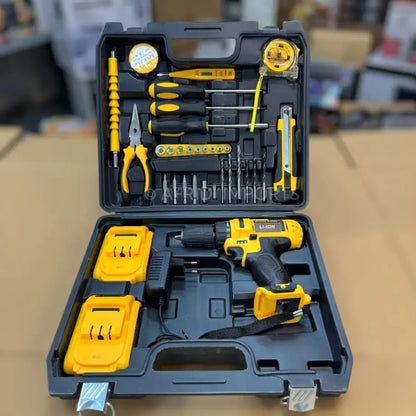 Dunlandi 24V Cordless Drill Machine Set | 2 Batteries + Tool Kit