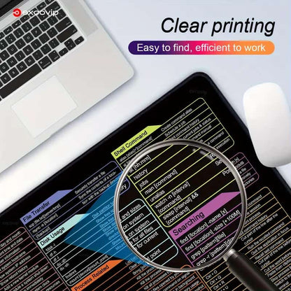 Large Excel Shortcut Keyboard & Mouse Pad & Table Mat (30×80cm) | Extended Non-Slip Desk Mat with Office Software Commands – Ideal for Work, Study & Gaming