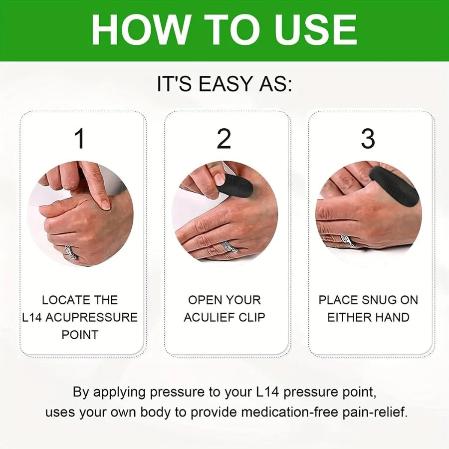 Sugar Control LI4 Acupressure Hand Clip | Stress & Migraine Relief