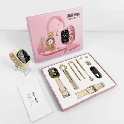 A58 Plus 6-in-1 Smartwatch for Women | Perfect for Gift | Random Color