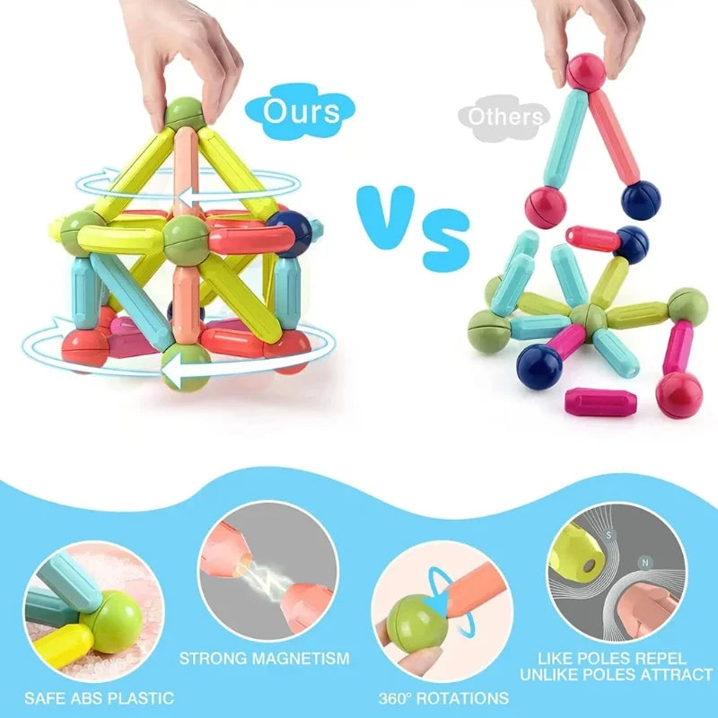 25 Pcs Magnetic Building Blocks Toy | Educational Magnetic Rods and Balls