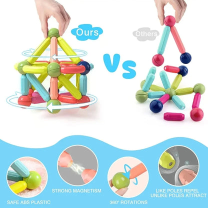 25 Pcs Magnetic Building Blocks Toy | Educational Magnetic Rods and Balls
