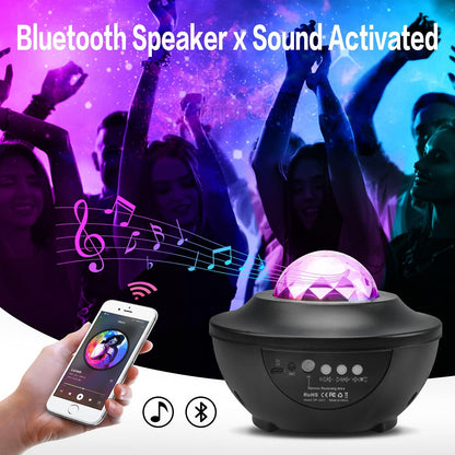 Galaxy Star Projector Lamp with LED Universe Effect & Speaker