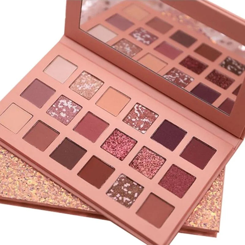 18 Colors Nude Eyeshadow Palette | Matte & Shimmer Pigmented Shades | Long-Lasting Eye Makeup