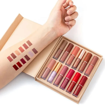 12 Pcs Mocallure Matte Liquid Lipstick Set | High Pigment | Waterproof & Long-Lasting