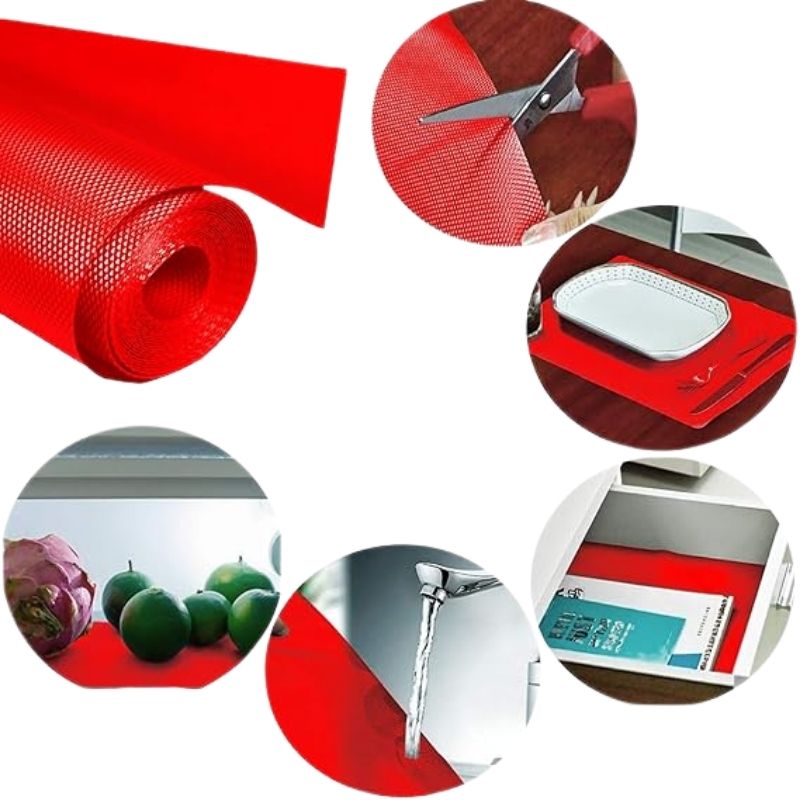 Anti-Slip Fridge & Shelf Mat | Waterproof & Washable Sheet for Kitchen, Drawer, Cabinet Use