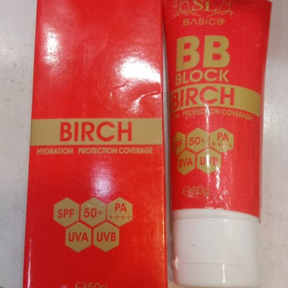 SL Basics BB Block SPF 50g – Tinted Sunscreen with Hydration, UV Protection & Flawless Coverage | Vitamin E & Lotus Extract