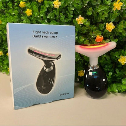 3-in-1 Rechargeable Face and Neck Massager with Red Light Therapy and Microcurrent for Skin Lifting and Anti-Wrinkle Care