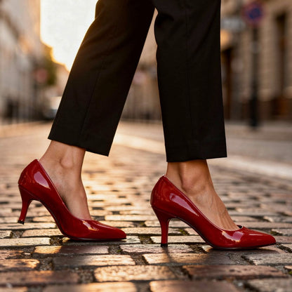 Glossy Red Hot Heels - Preego