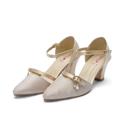 Gold Charm Heel Sandals - Preego