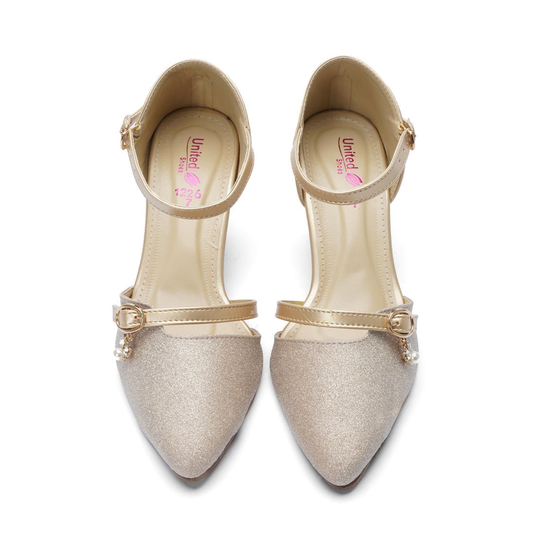 Gold Charm Heel Sandals - Preego