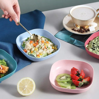 Pack of 2 | 10-Piece Multi-Function Spit Bone Plate Set + 2-in-1 Dumpling & Samosa Maker | Premium Food-Grade Kitchen Set (Random Color)
