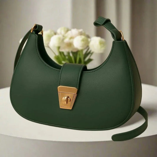Crescent Luxury Faux Leather Shoulder Bag | Elegant Handbag for Women 5 Colors
