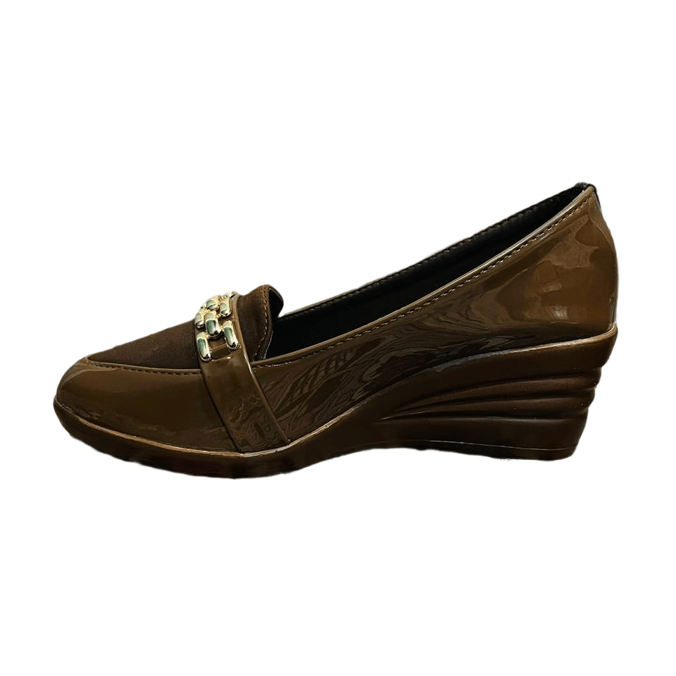 Wedge Pumps ( Brown ) - Preego